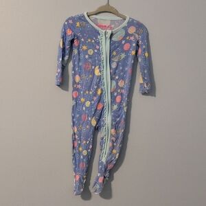 Ruffle Butts Periwinkle Celestial Kids Footie